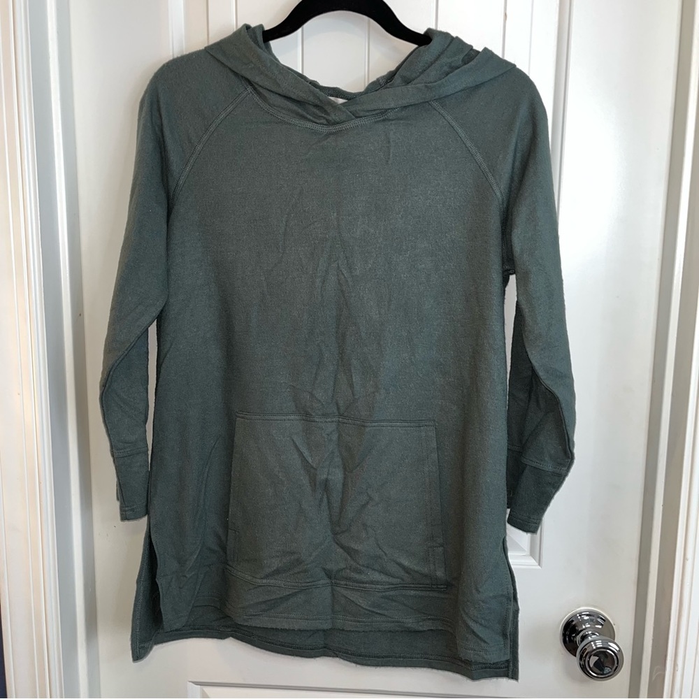 NWT Melloday Olive Green Long Sleeve Top with Hood Size  XS